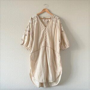 Free People Whole Lotta Love Balloon Sleeve Dress Natural